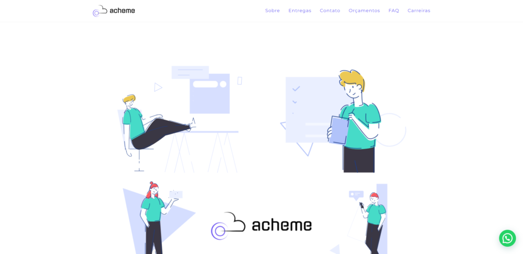 Página da Acheme, desktop